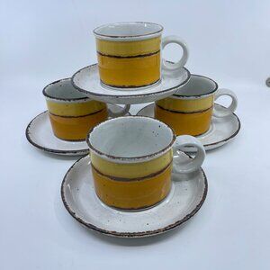• vintage stonehenge midwinter sun cups and saucers set of 4 1970's